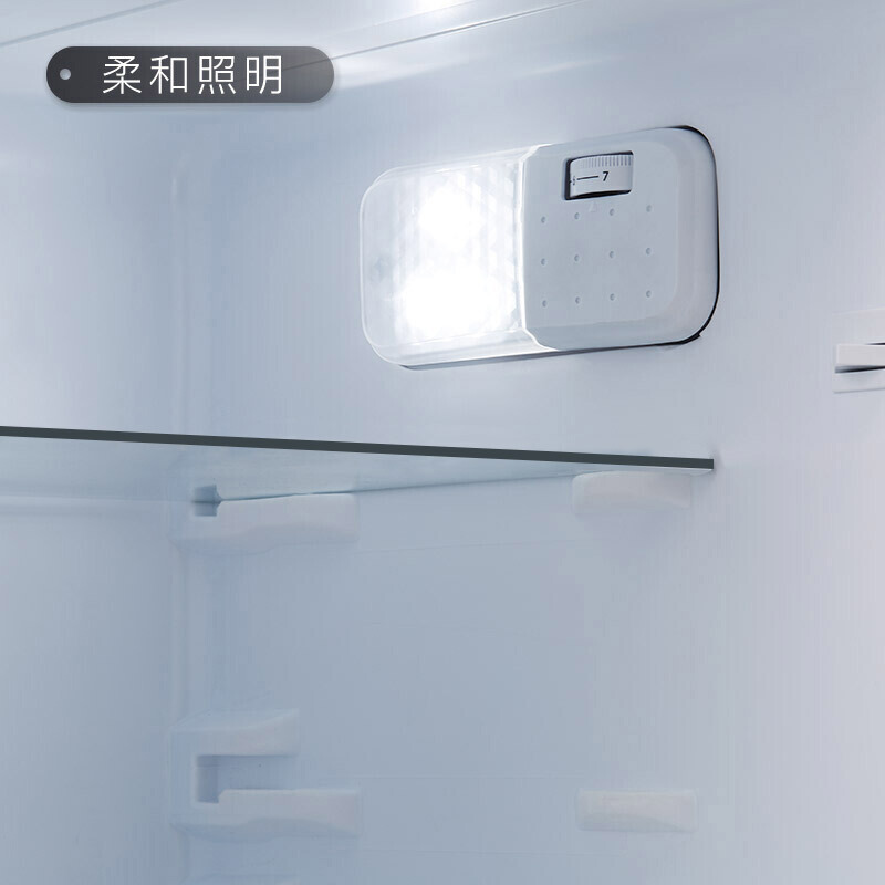 TCL 118升 小型双门电冰箱 LED照明 迷你 小冰箱 冰箱小型便捷 节能静音(闪白银)