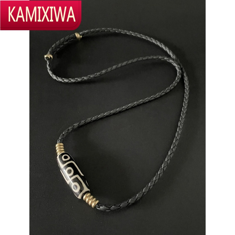 kamixiwa天珠项链横穿男锁骨链小众潮嘻哈夏季日韩送男友男士复古吊坠