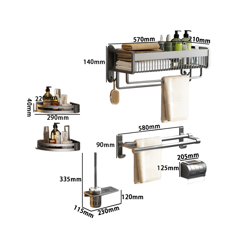 豫汉迎毛巾置物架 毛巾架五件套570*210*140mm套