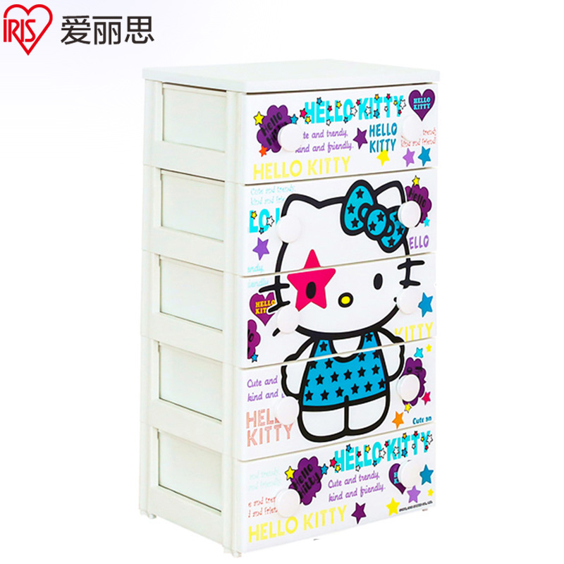 爱丽思(IRIS)KHG-555WB五层 HelloKitty抽屉式收纳柜 儿童衣物玩具整理柜