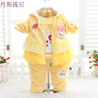女童衣服秋款三件套婴幼儿女宝宝秋装1-2岁套装女童天鹅绒外出服
