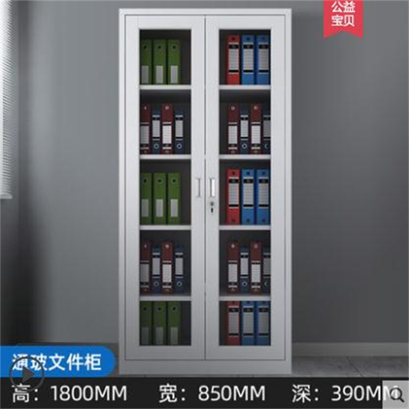 韶优钢制办公室通玻对开铁皮文件柜WJG-5高清大图