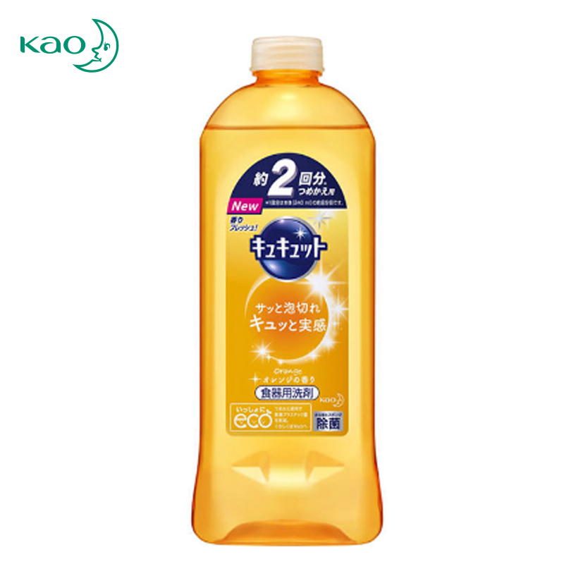 花王(KAO) 水果蔬菜餐具用浓缩洗洁精 385ml（替换装）橘子味