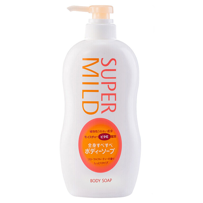 资生堂惠润(SUPER MiLD)润泽型 (淡雅果味香)沐浴露 650ml (日本原装进口沐浴乳)