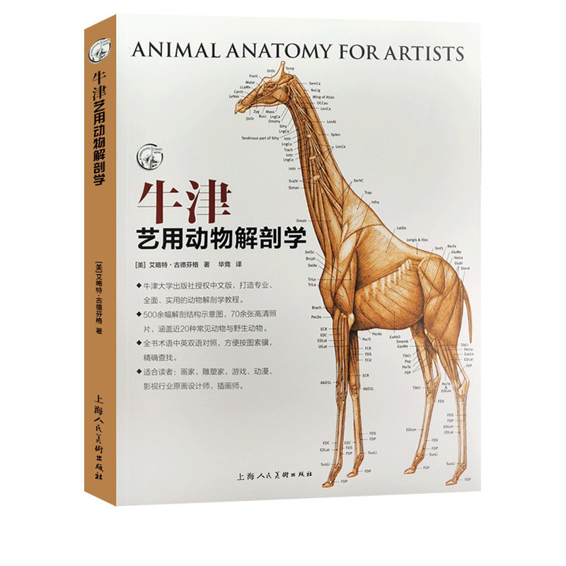 [醉染正版]牛津艺用动物解剖学 野生常见动物骨骼与肌肉运动结构解剖结构示意图构造速记图谱 绘画技法教学教程工具书籍术语中高清大图
