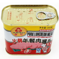 粤花(YUEHUA)火锅午餐肉340克 /罐装 方便速食 肉类罐头 涮火锅 夹三明治火腿罐头食品 肉质Q弹 经典口味