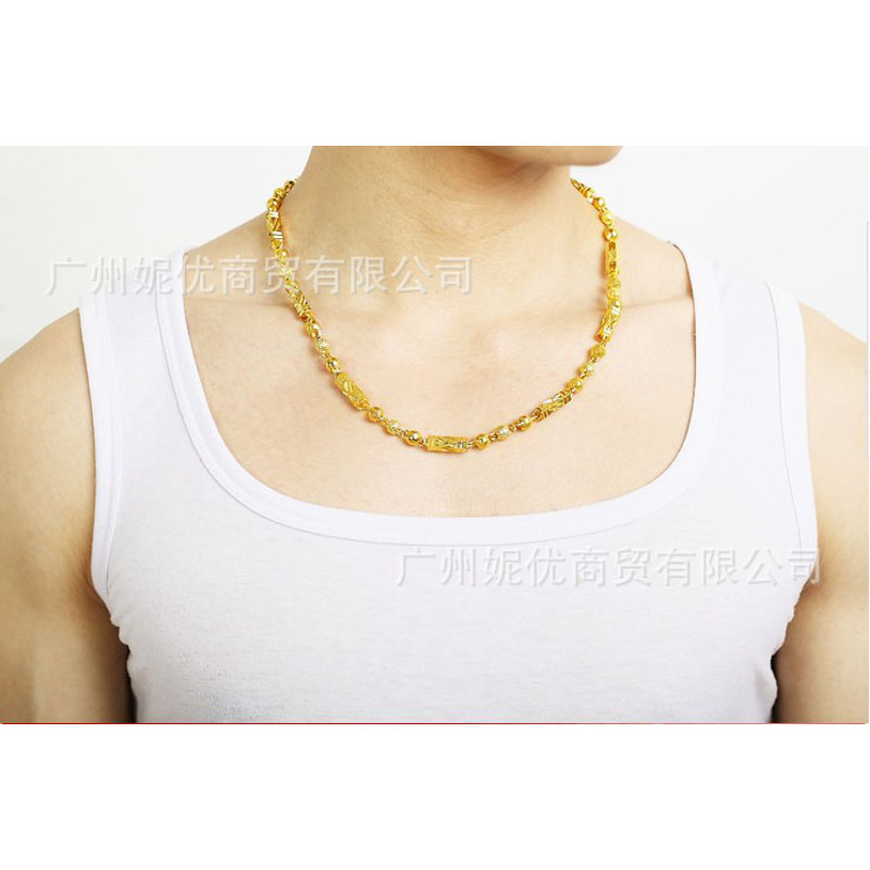 仿黄金项链男士霸气饰品男女仿真沙金项链NYSM3601送女朋友七夕情人节礼物