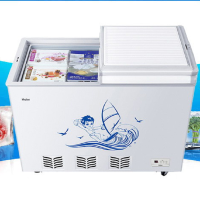 海尔(Haier)FCD-217SEE 217升 蝶形门卧式双温冰柜商用 侧掀门双温冷柜 家用商用二合一冰箱