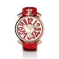 GaGa MILANO 手动48MM 玫瑰金系列时尚休闲手表机械表 5011