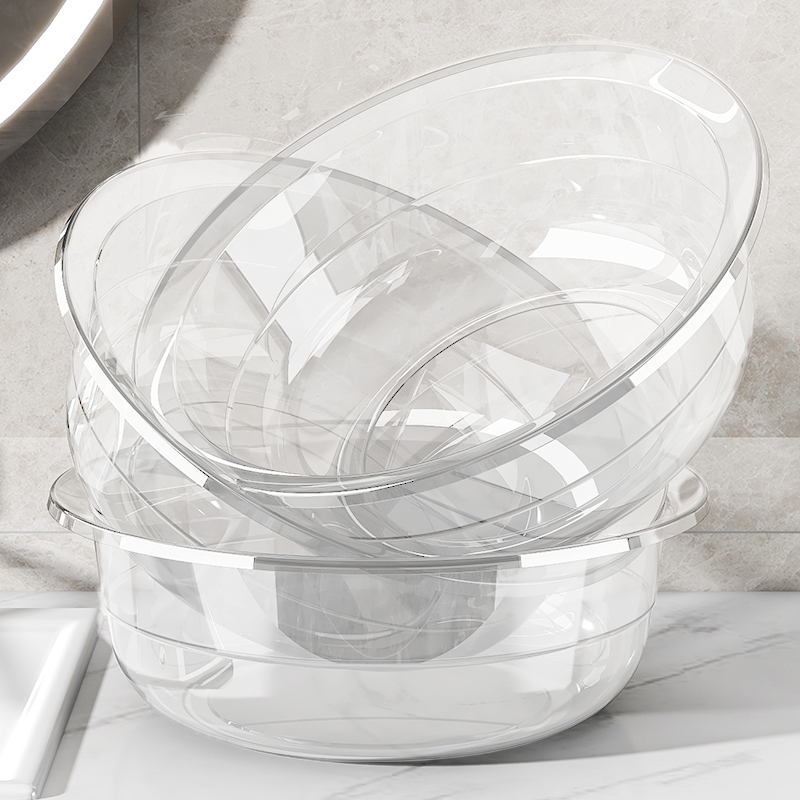 新款透明脸盆加厚塑料洗脸盆洗衣服洗菜盆子学生宿舍洗脚盆小面盆高清大图