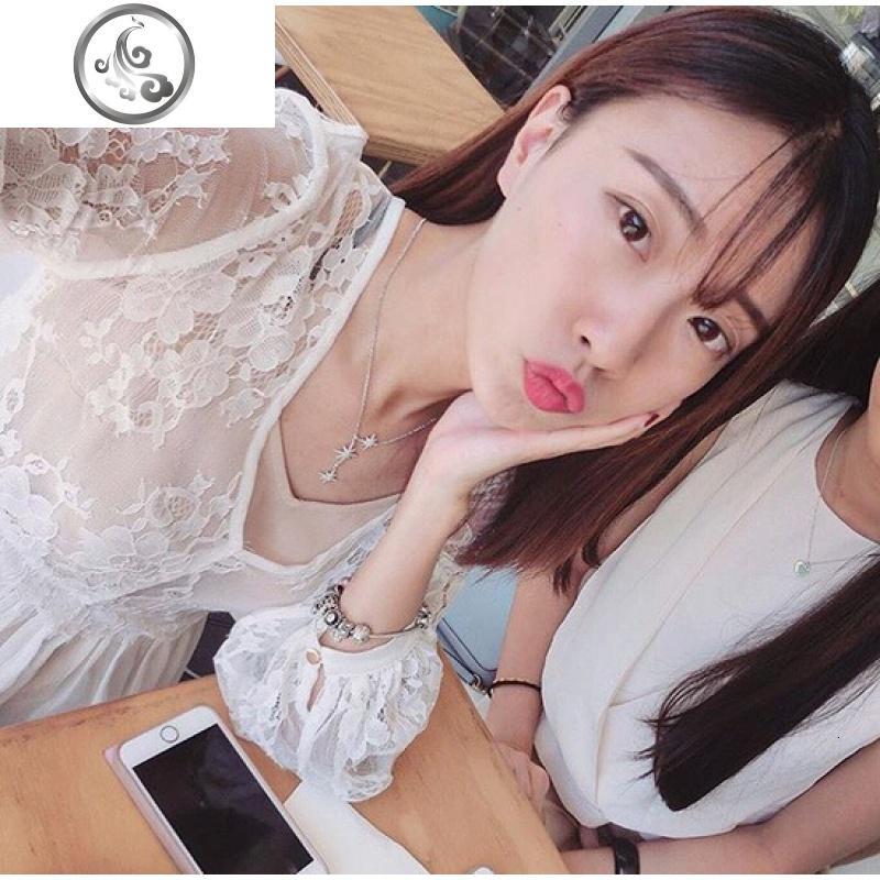 六芒星项链女网红流星银饰星星长链简约ins人气锁骨颈链毛衣链 JiMi