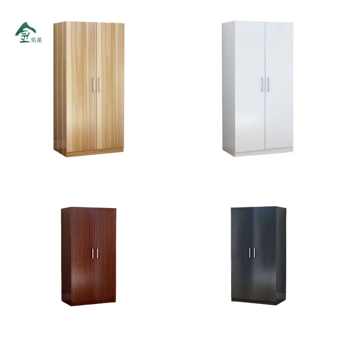 金佑莱二门更衣柜木制双门衣柜定制衣柜板式衣柜 个(900x500x1850mm)高清大图