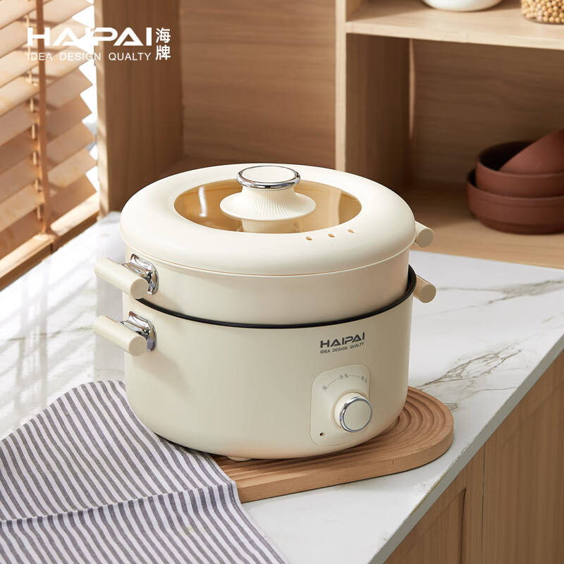 海牌(HAIPAI) 电火锅HP-D501C[白色]5L电火锅1200w大功率快速沸腾高清大图