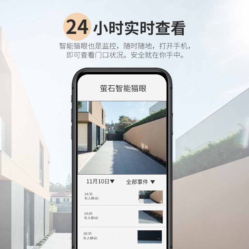 萤石DP1C智能电子猫眼监控摄像头(128G内存卡)家用可视铃镜入户wifi远程