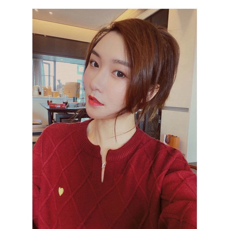 YueBin儿童男女宝宝针织衫冬季红色三口亲子装拜新年毛衣一家四口全家装亲子装全家图片