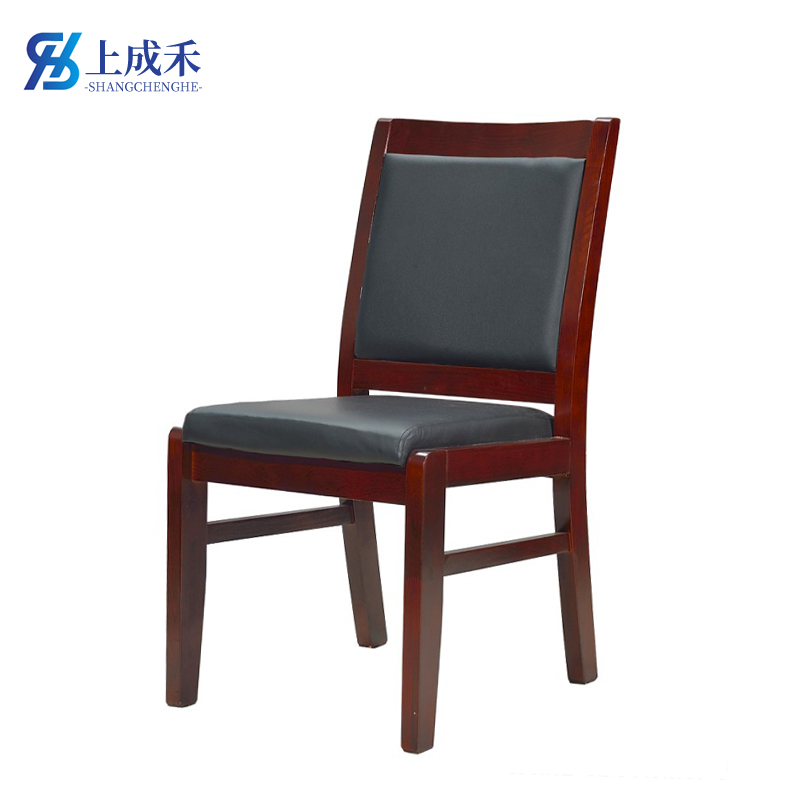 上成禾实木办公椅平头把高清大图