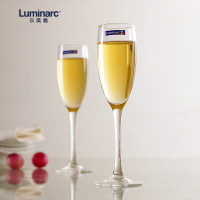 Luminarc法国(ARC)乐美雅无铅玻璃杯品味优雅香槟杯160ML(两只装)G9470易洗酒具