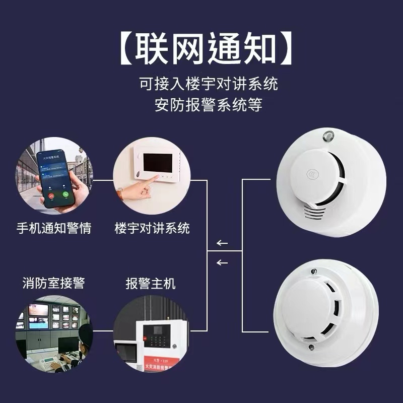 烟雾报警器烟感器消防开关量烟感感烟器 烟温一体