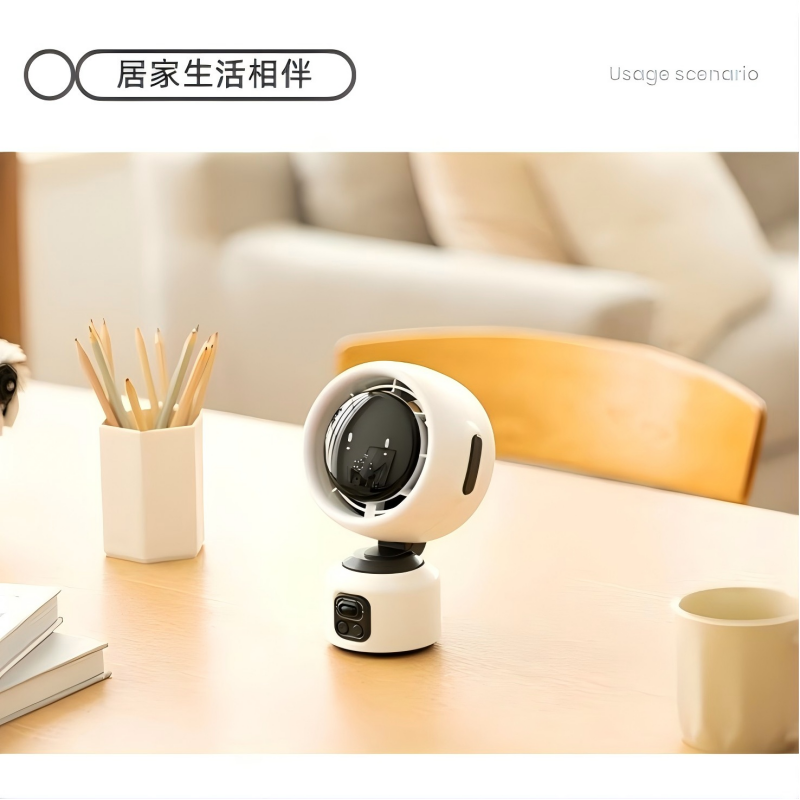 电小帅Fanbot空气循环风扇ES1白色机械风台式智能摇头小夜灯便携夹式桌面小型风扇高清大图
