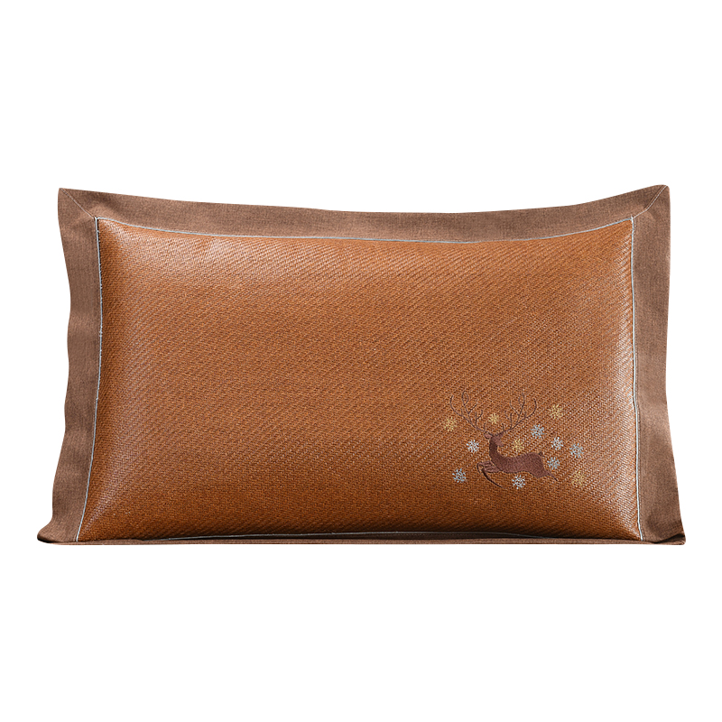 美帮汇夏季凉席枕套成人藤枕芯套单人冰丝枕头套夏天凉爽竹枕席一对拍2高清大图