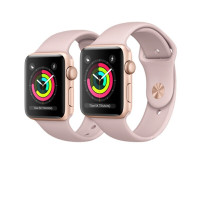苹果 Apple Watch Series 3 S3 第三代智能穿戴金属50防水手表 金色(粉色)运动型 38mm