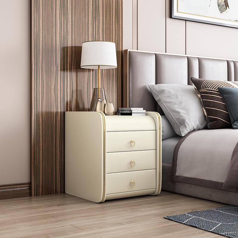 床头柜现代简约闪电客卧室皮质床边柜子欧式小型收纳整装软包简欧储物