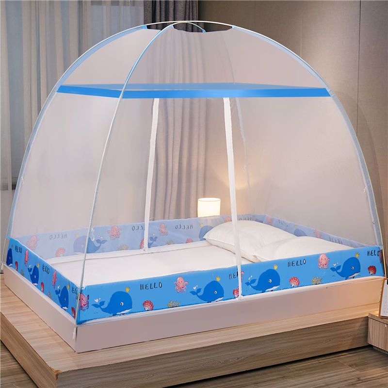 免安装蒙古包防蚊帐尘用卧室1.2米防摔儿童可折叠加厚文帐子高清大图