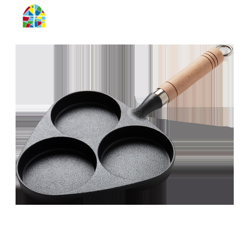 蛋饺锅蛋饺模具煎蛋器不粘锅铸铁平底锅神器三孔煎煎锅