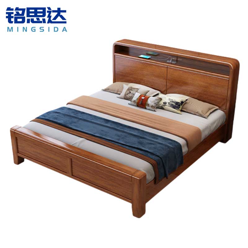 铭思 达实木床高清大图