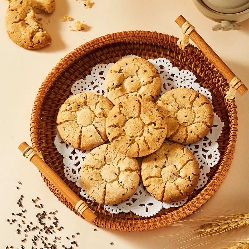 盼盼 桃酥(黑芝麻味)100g/盒高清大图