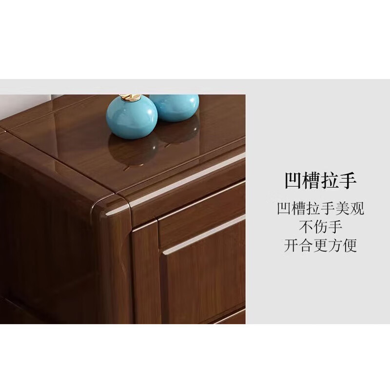 中伟(ZHONGWEI)中式实木电视柜小户型现代简约客厅卧室储物地柜 1.5米-胡桃色