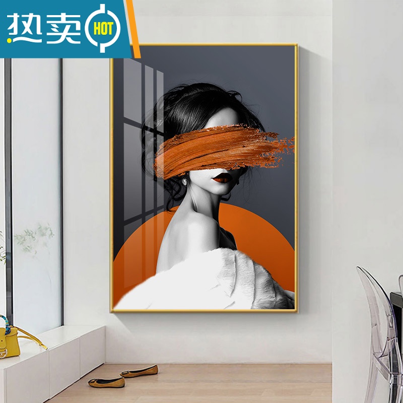 敬平艺术美女人物装饰画现代简约玄关楼梯过道走廊壁画进门主卧室挂画装饰画高清大图