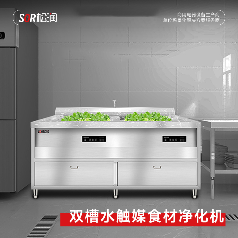 SOR松润 商用食材净化机 食堂配送中心食品加工厂用 SOR-G303 1.8米双槽单净化食材净化机高清大图