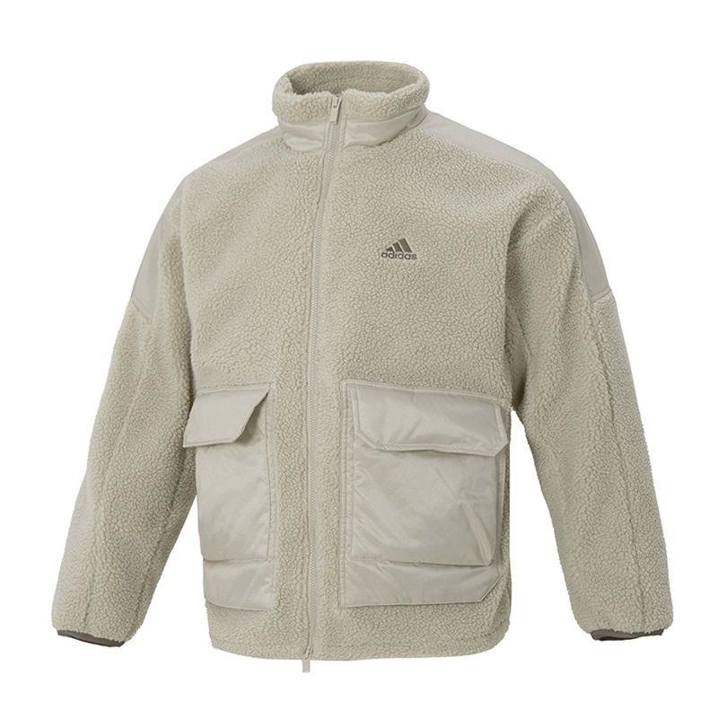 adidas/阿迪达斯情侣款 仿羊羔绒保暖运动休闲夹克外套IK7342 CIJ高清大图