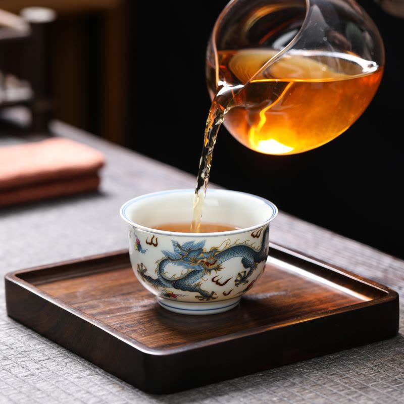 MULTIPOTENT主人杯功夫茶杯陶瓷龙年如是杯薄胎瓷品茗杯伴手礼盒图片