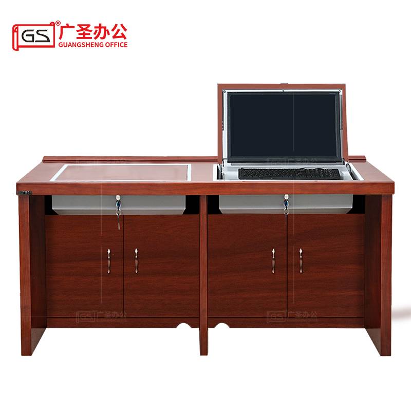 GS广圣 翻转电脑桌翻转桌学习桌培训桌双人位 H4516A 张高清大图