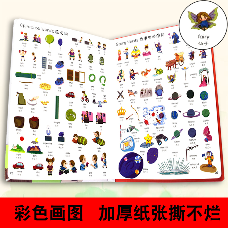 [醉染正版]儿童1280例情景英语单词中英双语3-7岁幼儿有声绘本零基础简单易懂分类科学有趣轻松扩展英语词汇量满足孩子初高清大图