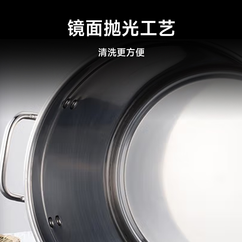 心一厨304不锈钢汤桶 圆桶带盖商用酒店学校烧水桶卤桶炖锅加厚汤锅 X3038 高45cm直径 40cm高清大图