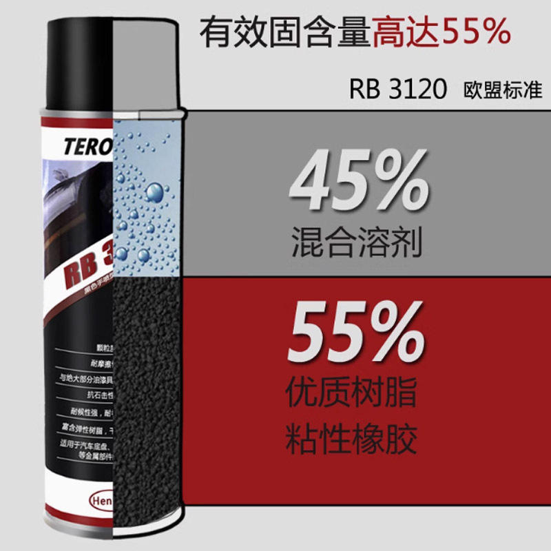 德国汉高RB3120汽车底盘装甲自喷防锈漆黑色500ML/瓶