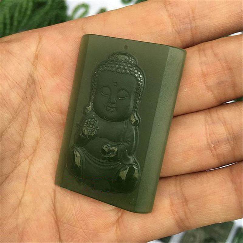 和田玉坠宝宝佛坠玉牌女款玉石饰品 带证书送女朋友七夕情人节礼物