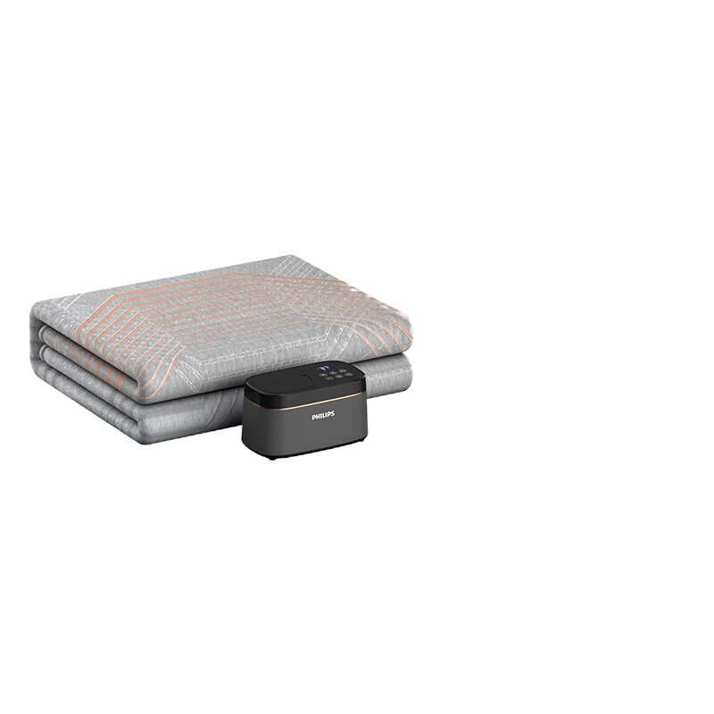 飞利浦(PHILIPS)水暖毯家用单双人加热智能定时除螨祛湿四季可用水电分离暖床 AHR4142ED单控【1.8m*2m】 灰色真空针刺棉