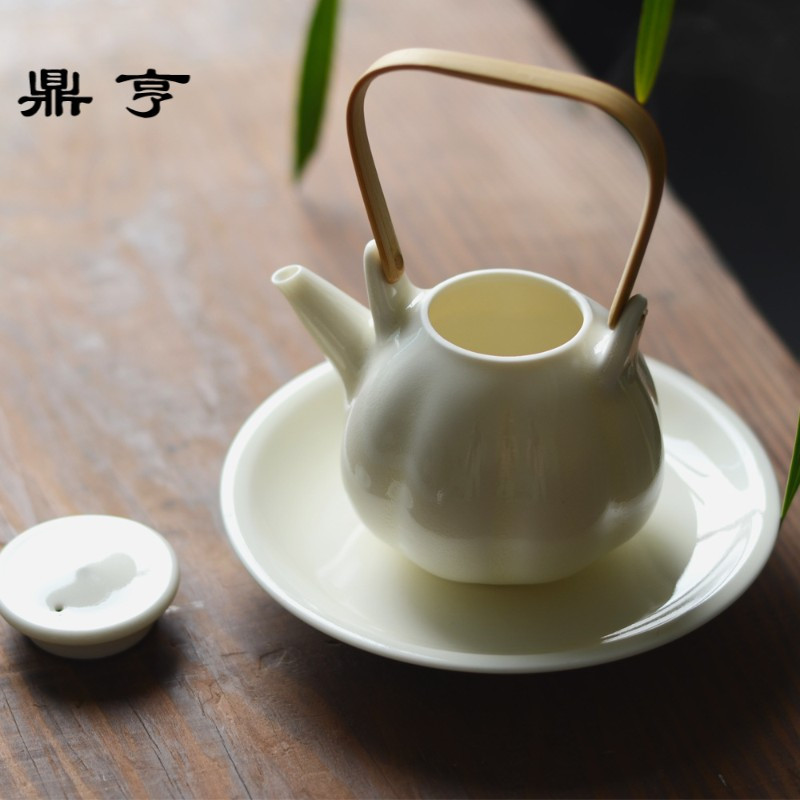 鼎亨手工平盖壶陶瓷茶壶日式茶具泡茶壶过滤单壶功夫茶具茶壶创意