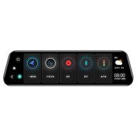 凌度(BLACKVIEW)行车记录仪高清夜视10英寸全屏流媒体导航电子狗4G智能云镜渡 黑灰色 套餐五单镜头