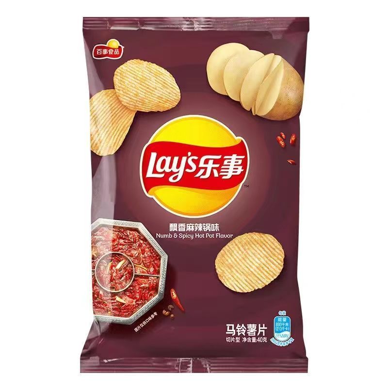 乐事薯片多口味休闲零食小吃办公室休闲零食 麻辣香锅味40g*10袋高清大图