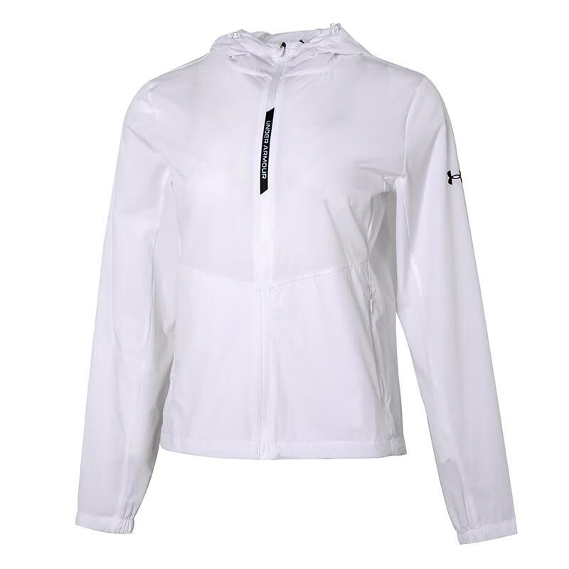 安德玛(Under Armour)外套女子新款梭织轻薄防风衣连帽休闲运动夹克22500410-100 ZP高清大图
