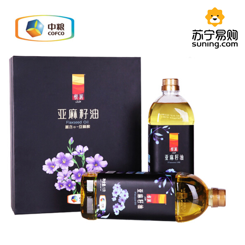 中粮悦润亚麻籽油礼盒1L*2