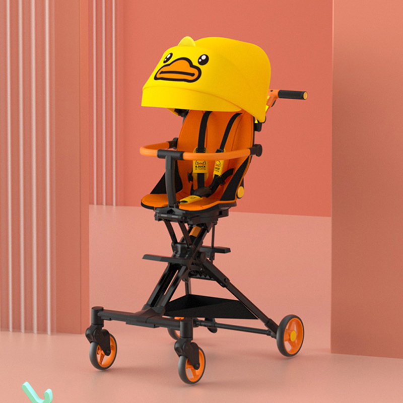乐的bduck小黄鸭溜娃神器轻便可折叠婴儿双向宝宝推车子儿童遛娃手