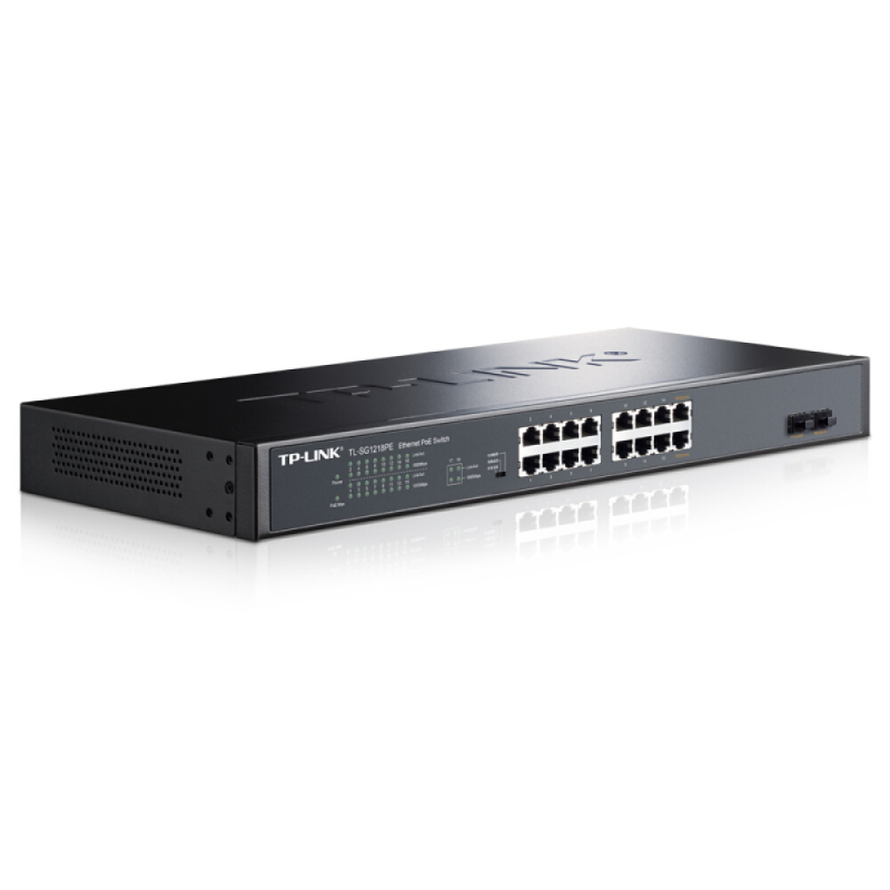 TP-LINK TL-SG1218PE 16口千兆POE 交换机 (2千兆光纤口)