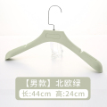 无痕家用裤架裤夹防滑裤夹子裙夹带夹库夹子内衣架服装店衣架批发_1 （男款）北欧绿（衣架）20个