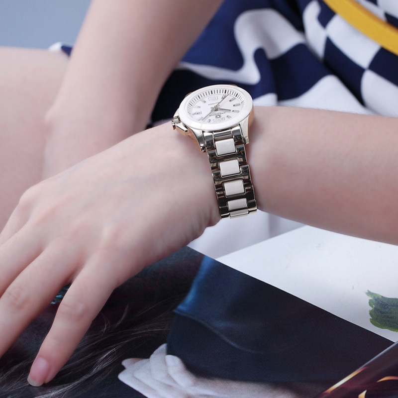 正品嘉年华Carnival手表女全自动机械表 女士手表休闲时尚韩版学生防水夜光陶瓷女表品牌女表腕表女神手表8818高清大图